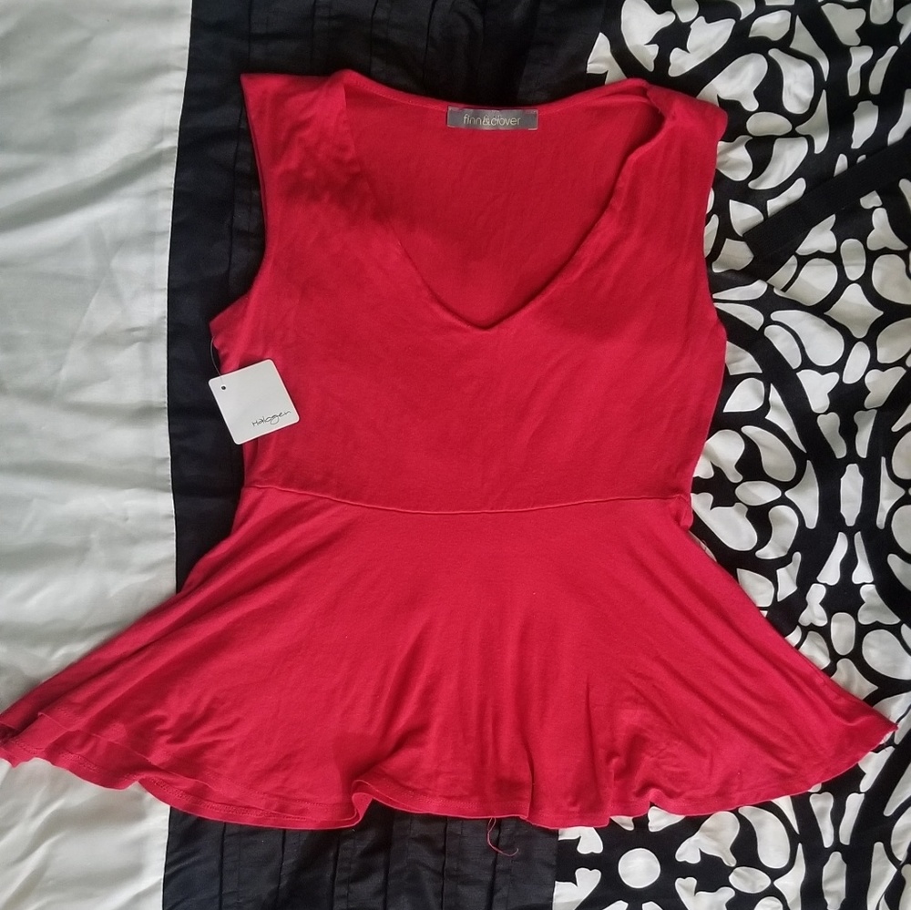 Finn And Clover Red Shirt Blouse M Women